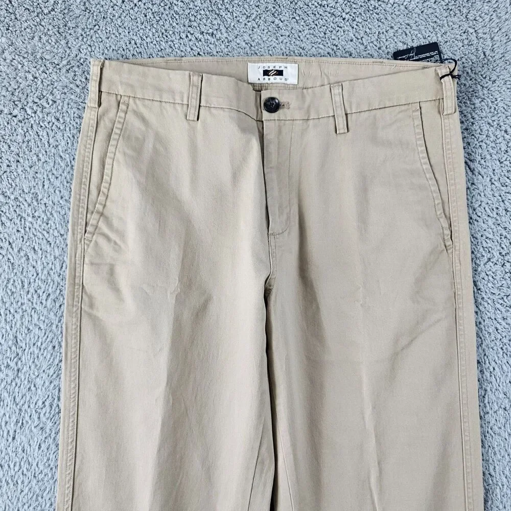 Joseph Abboud Pants 34x33 Khaki Beige Chino Comfort Stretch Preppy Casual NWT